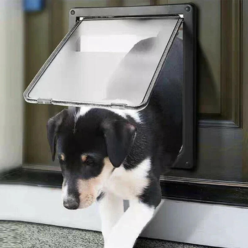Large Dog Pet Door White Pet Door Hole for Large Dogs Indoor Outdoor Kennel Free Entry Exit