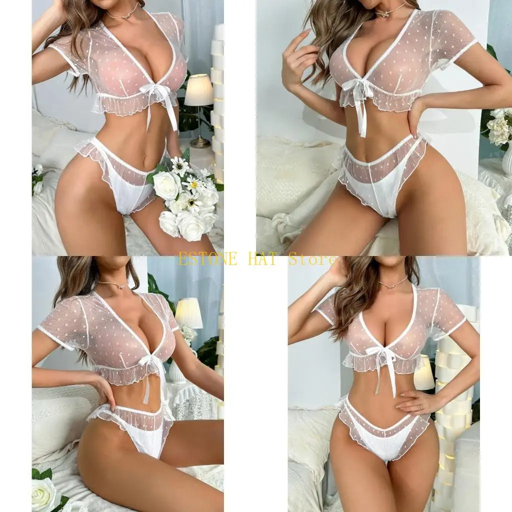 

49mf ЖЕНЩИНА 2 ПЕРЕДЕЛИ Глубоко V Шея сетки