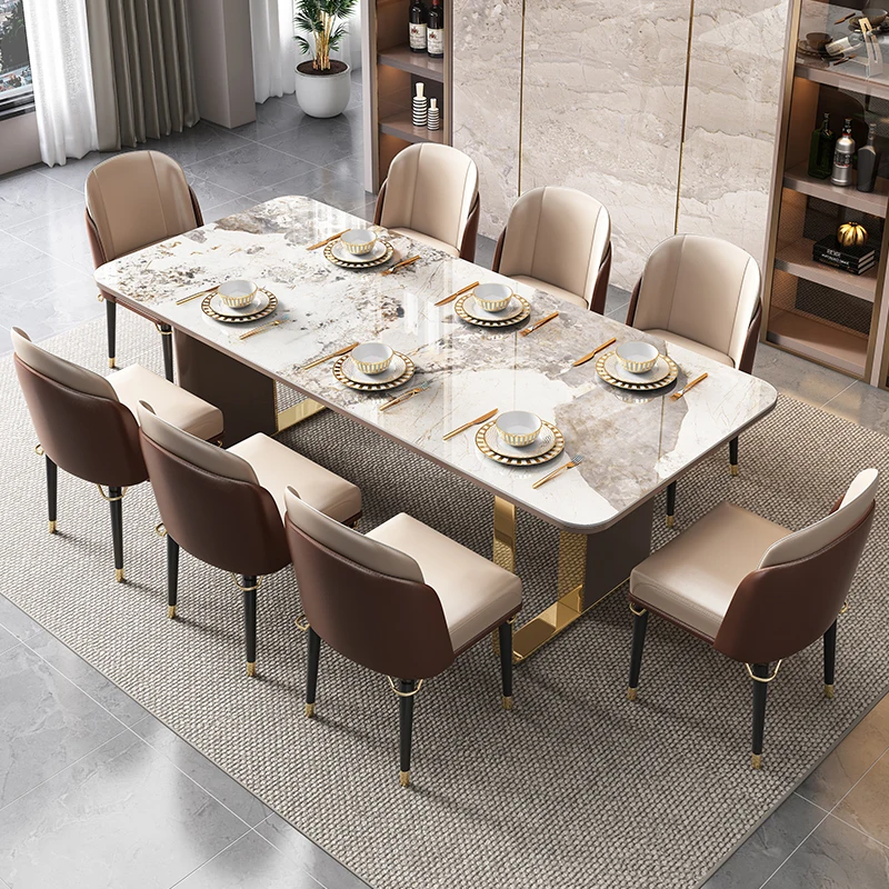 Italian Luxury Modern Dining Table Chairs Set Designer Home Restaurant Dining Table Living Room Mesas De Comedor Furniture