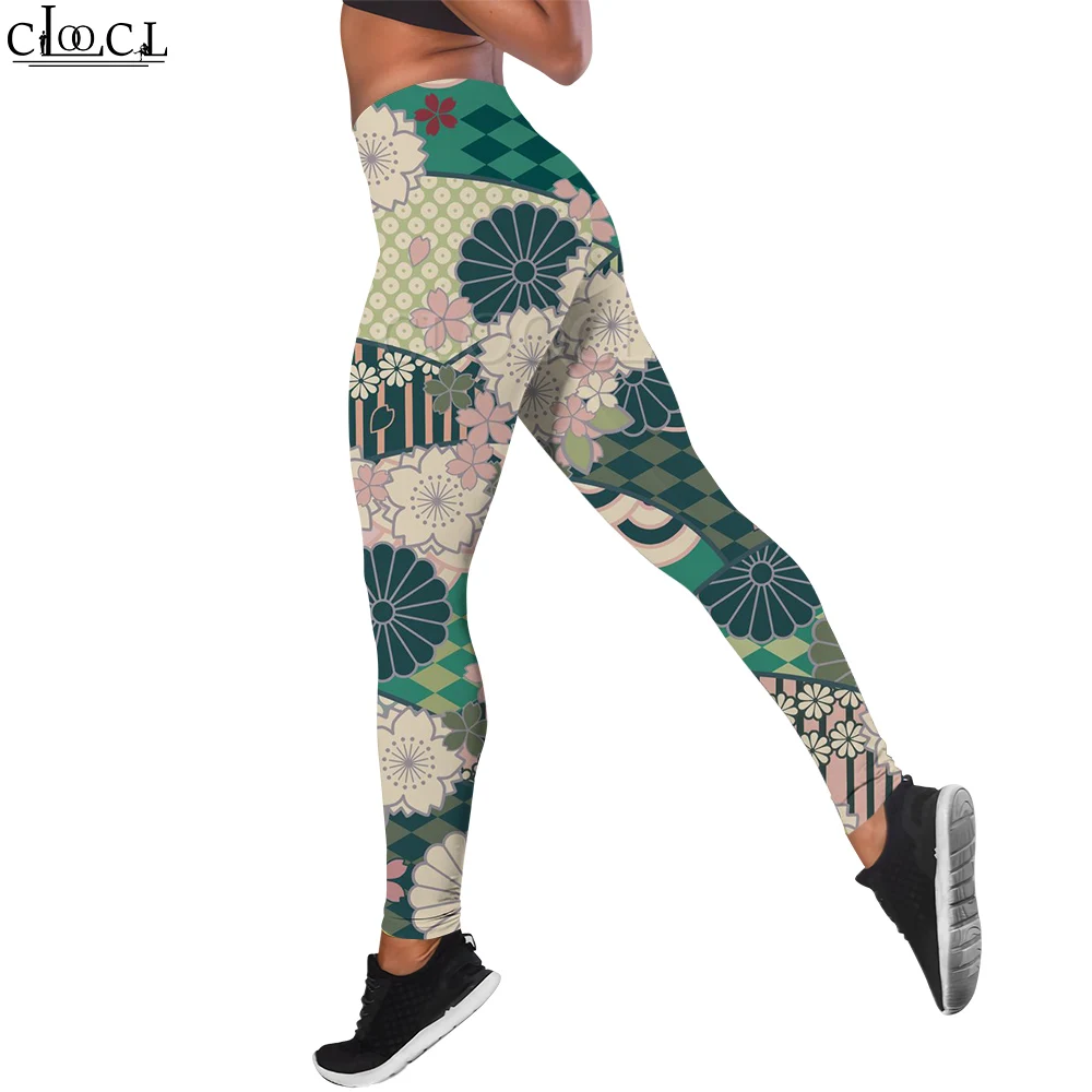 CLOOCL Quần Legging Nữ Màu Nước In Hoa Cổ Quần Thể Dục Quần Chạy Bộ Gợi Cảm Dạ Nỉ Chiến Lợi Phẩm Mông Quần Legging