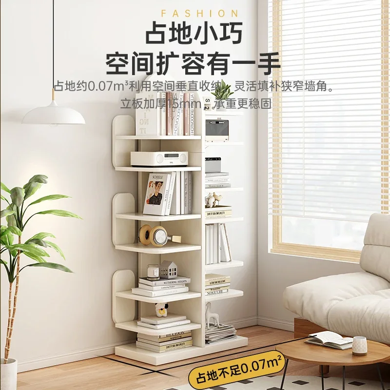 Simple cactus bookcase shelf floor bedroom living room storage rack home multi-layer creative narrow bookcase