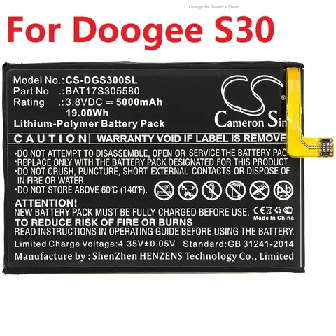 Cameron Sino Battery for Doogee [S30, BAT17S305580], [X5 Max Pro, BAT16484000], F5  +TOOLS KIT
