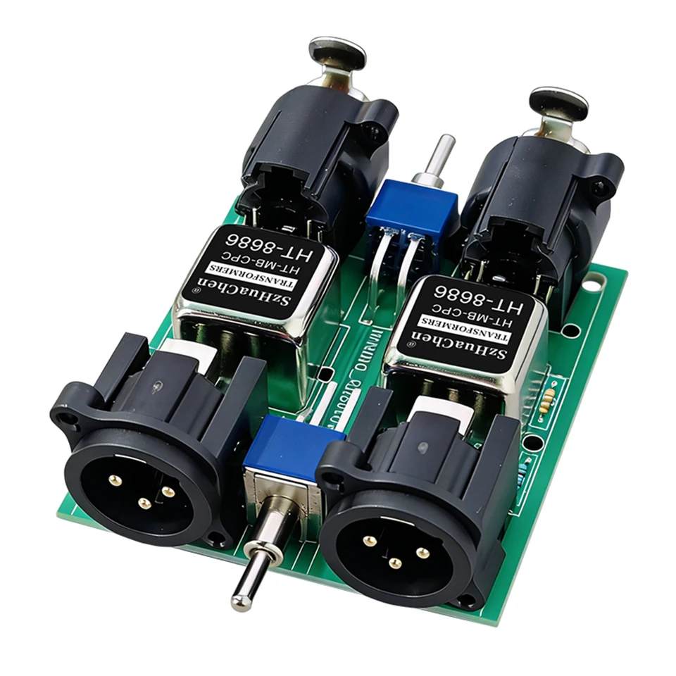 PRO Passiver 2-Kanal XLR Audio-Isolator Box Rauschunterdrückung mit Erdungsentkopplung und PAD-Dämpfung für Studioaufnahmen – Detail 1