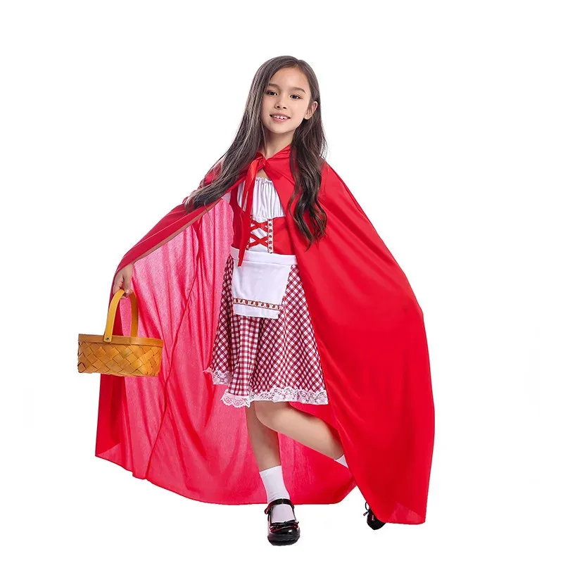 Sky02 niñas lindo Caperucita Roja Cosplay vestido de lujo cuentos de hadas personaje Día Mundial del Libro Halloween carnaval fiesta 88Li