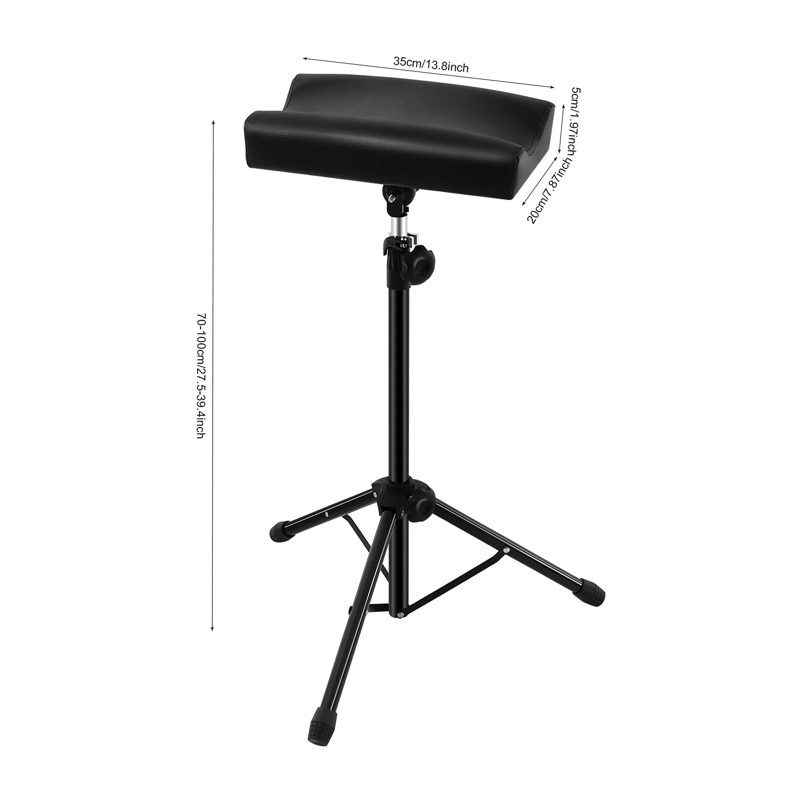 حامل مسند ذراع الوشم 360 °   تدوير المحمولة الوشم الذراع الراحة الساق حامل ثلاثي القوائم 150 كجم أنابيب الحديد مسند الذراع قوس قابل للتعديل 70