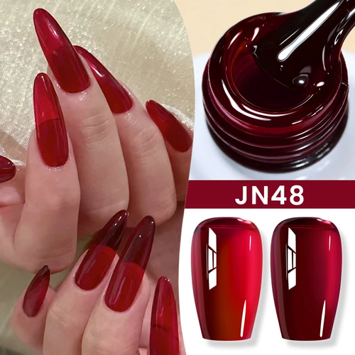 Imagen 2 del producto BORN PRETTY 10ml gelatina roja sangre esmalte de uñas de Gel transparente vino rojo Color de invierno barniz semipermanente Soak Off UV LED