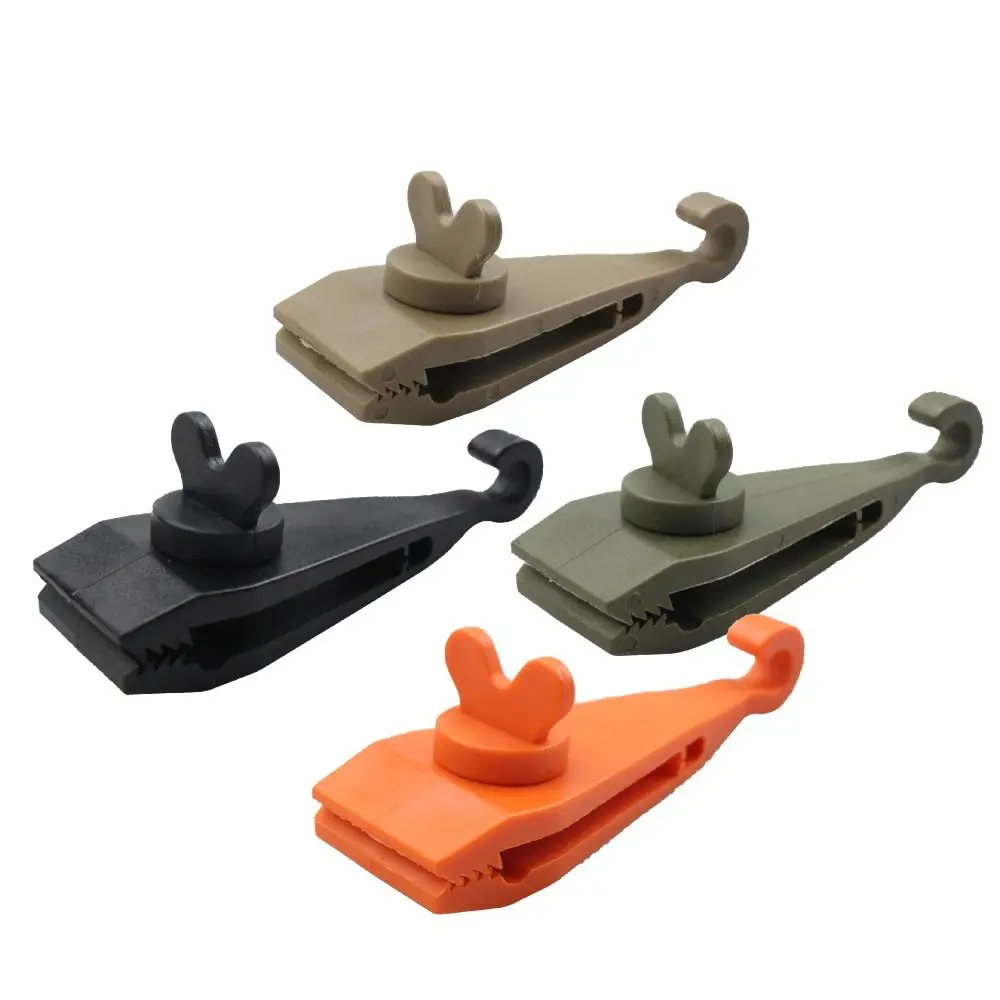 4Pcs Fasteners Tent Clip Buckle Tighten Reusable Camp Gripper Shelters Accessories Durable Tents Awning Wind Rope Clamp Canopy