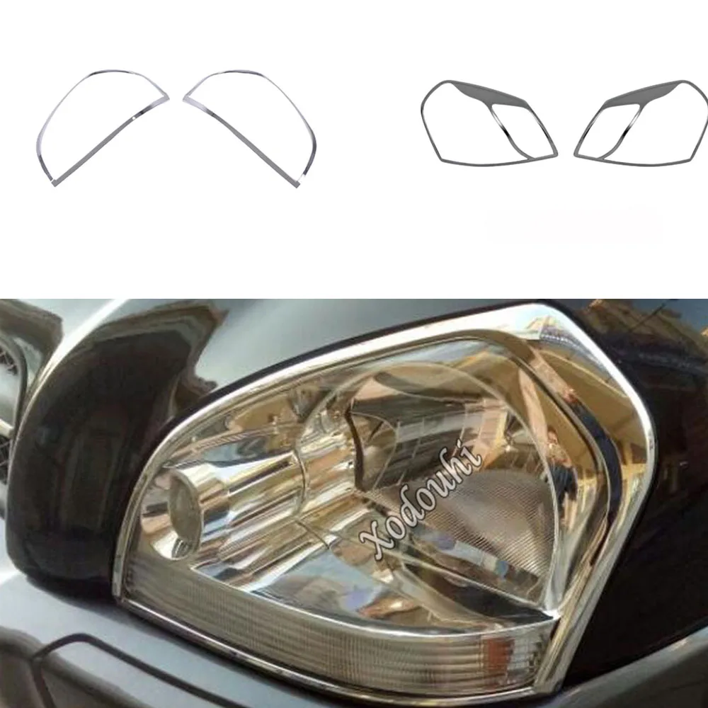 

Car Cover Styling Eyebrow ABS Chrome Front Light Lamp Trim Frame 2PCs Accessories Fit For Hyundai Tucson 2013 2014
