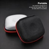 Sac de rangement pour écouteurs, boîte carrée pour casque, étui de rangement pour écouteurs d'intérieur et d'extérieur, accessoires avec fermeture éclair 3