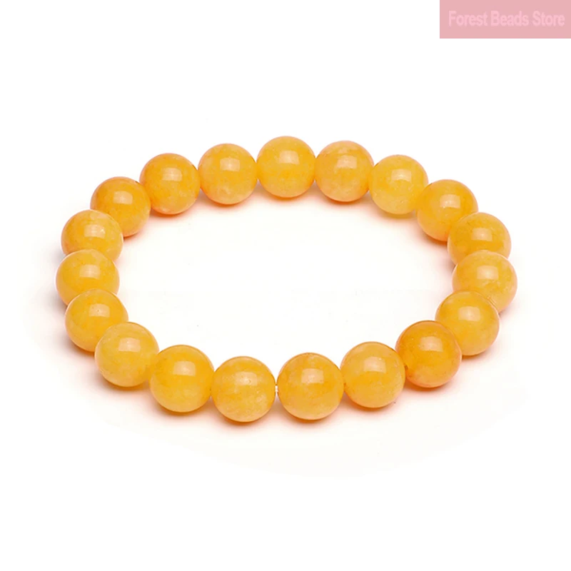 Natural Yellow Chalcedony Bracelet Jewelry Stretch Bracelet Men\'s Women\'s Clothing Accessories Jewelry Pulseras Gift 6/8/10/12mm