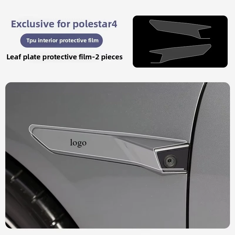 ل Polestar 4 طبقة رقيقة واقية من البولي يوريثان الجبهة الحاجز/شريط العتبة/مقبض الباب فيلم كهرباء مع شعار ملصقات التصميم الخارجي