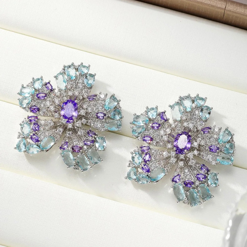 

Missvikki New Trendy Shiny Summer Yellow CZ Earrings for Women Girl Daily Party Jewelry Best Gift High Quality Accessories