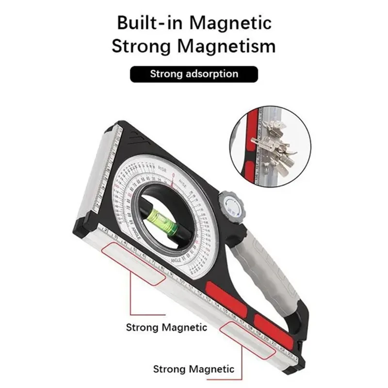 Professional Mechanical Slope Meter Multifunction Slope Measuring Ruler Magnetic Angle Slope Measuring Instrument Carpentry Tool