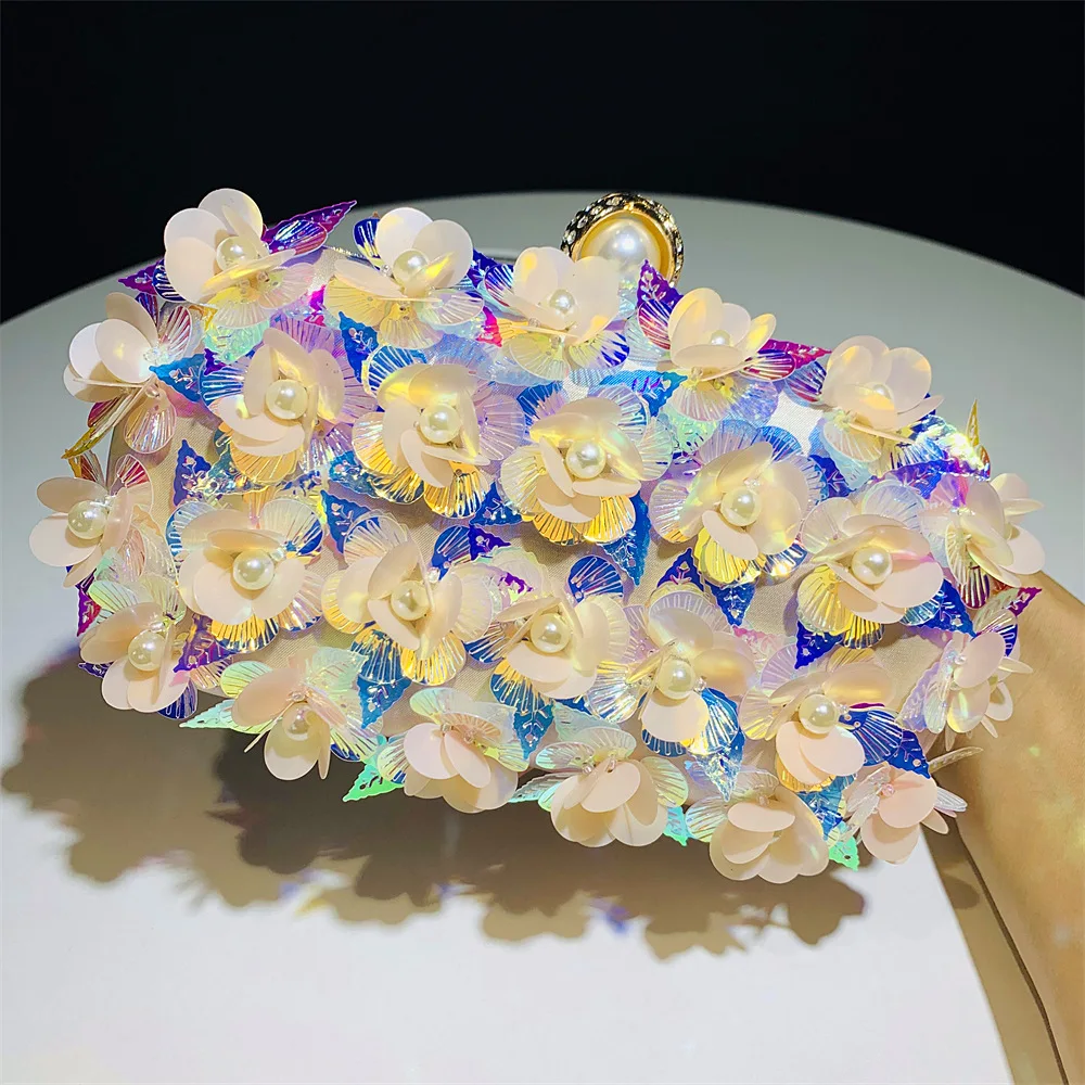 

Сумка-клатч с блестками и цветочным принтом, женская сумка для званого ужина