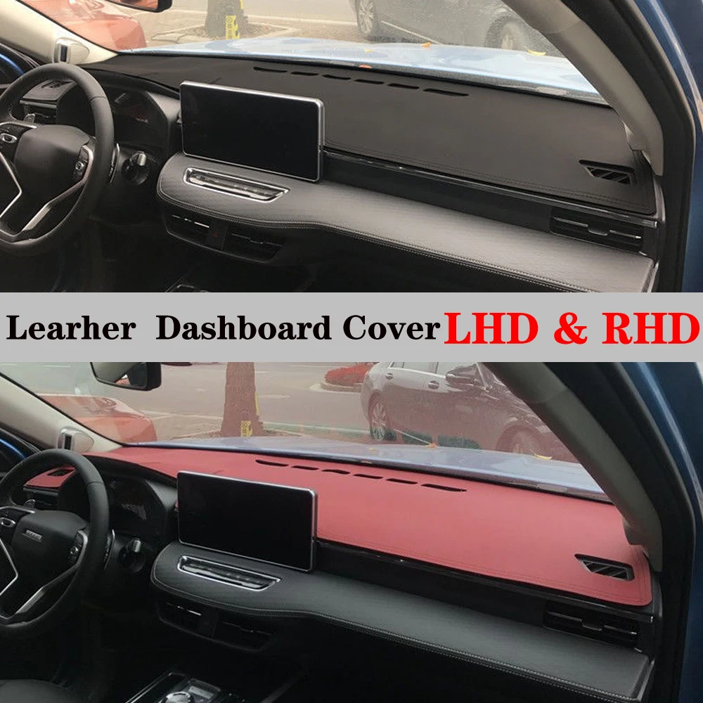 Dashboard Dash Mat Cover PU Leather Pad Sunshade Anti-UV Carpet Car Accessories For GWM Haval Hover Jolion 2021 2022 2023 2024