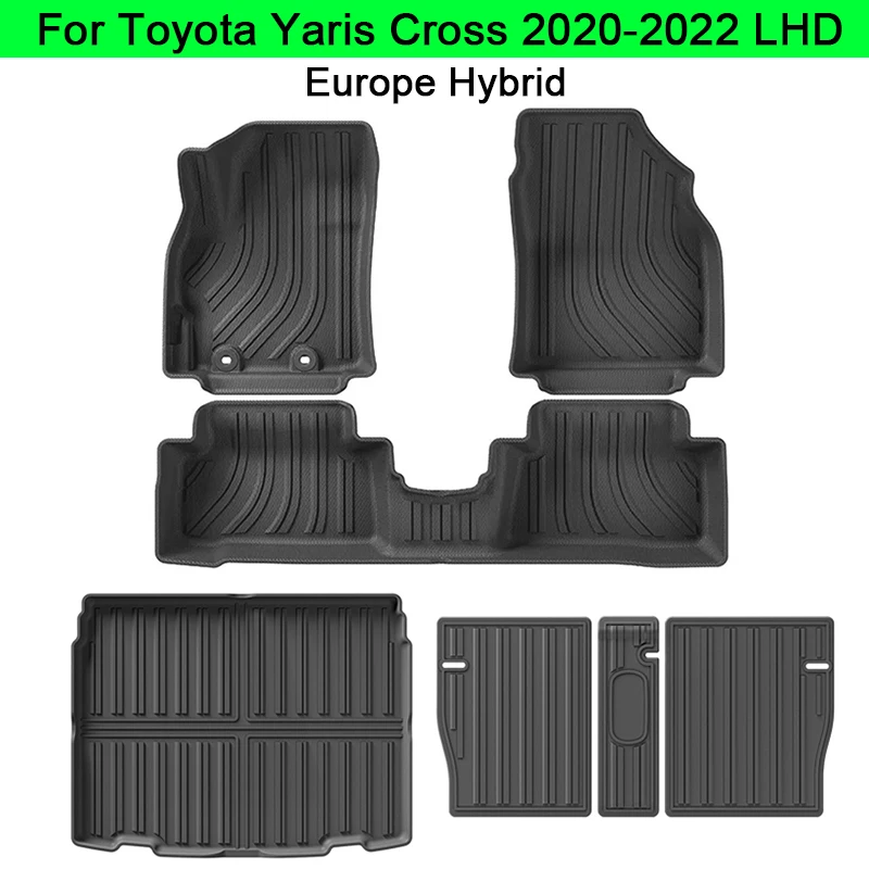 

for Toyota Yaris Cross 2020 2021 2022 Car Floor Mats Trunk Pad TPE 3D Foot Mat Black Left Hand Drive