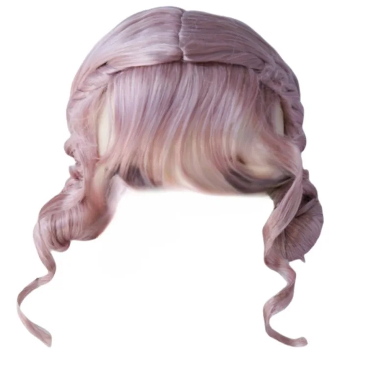 

JD808 Full sizes Mid Parting Twins Buns ponytail Synthetic Mohair BJD Wigs 1/12 1/8 1/6 1/4 1/3 Blythes Doll Hair