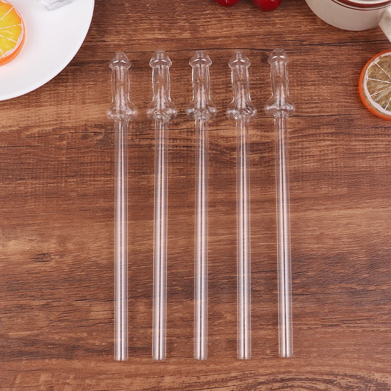 Funny Shaped Glass Straw Creative High Borosilicate Glass Straws Heat Resistant Reusable Straws Kitchen Tool Party Supplies