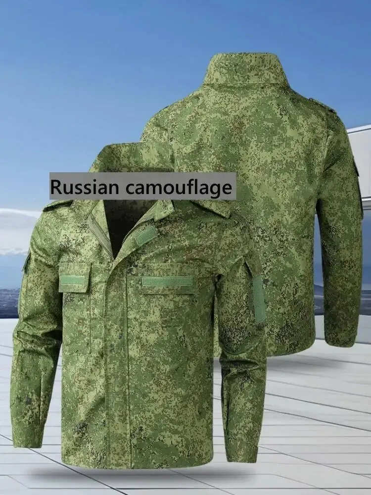 

Russian Camouflage Tactical Combat Uniform Men Field Training Clothes Outdoor Hunting Ghillie Suit Jacket Pants Plus Size