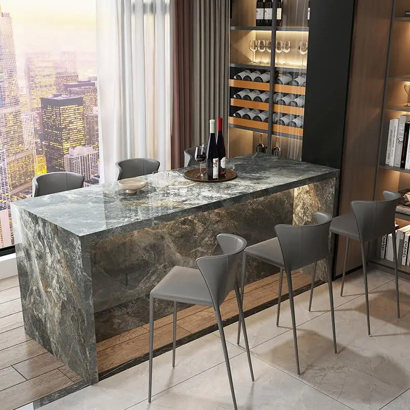 Any Size Custom Natural Marble Kitchen Island Storage Cabinet Waterproof Breakfast Bar Modern Home Kitchen Stone Counter Top