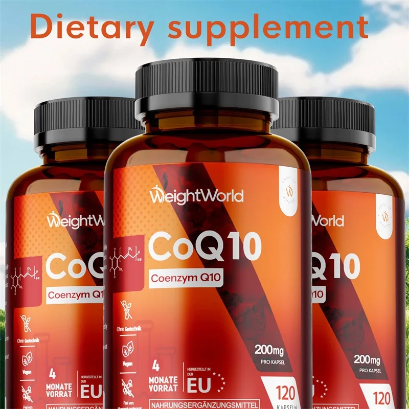 Coenzyme Q10 Capsules 200mg, High Absorption Daily Nutrient, Support Blood Pressure, Vitality & Circulatory Wellness