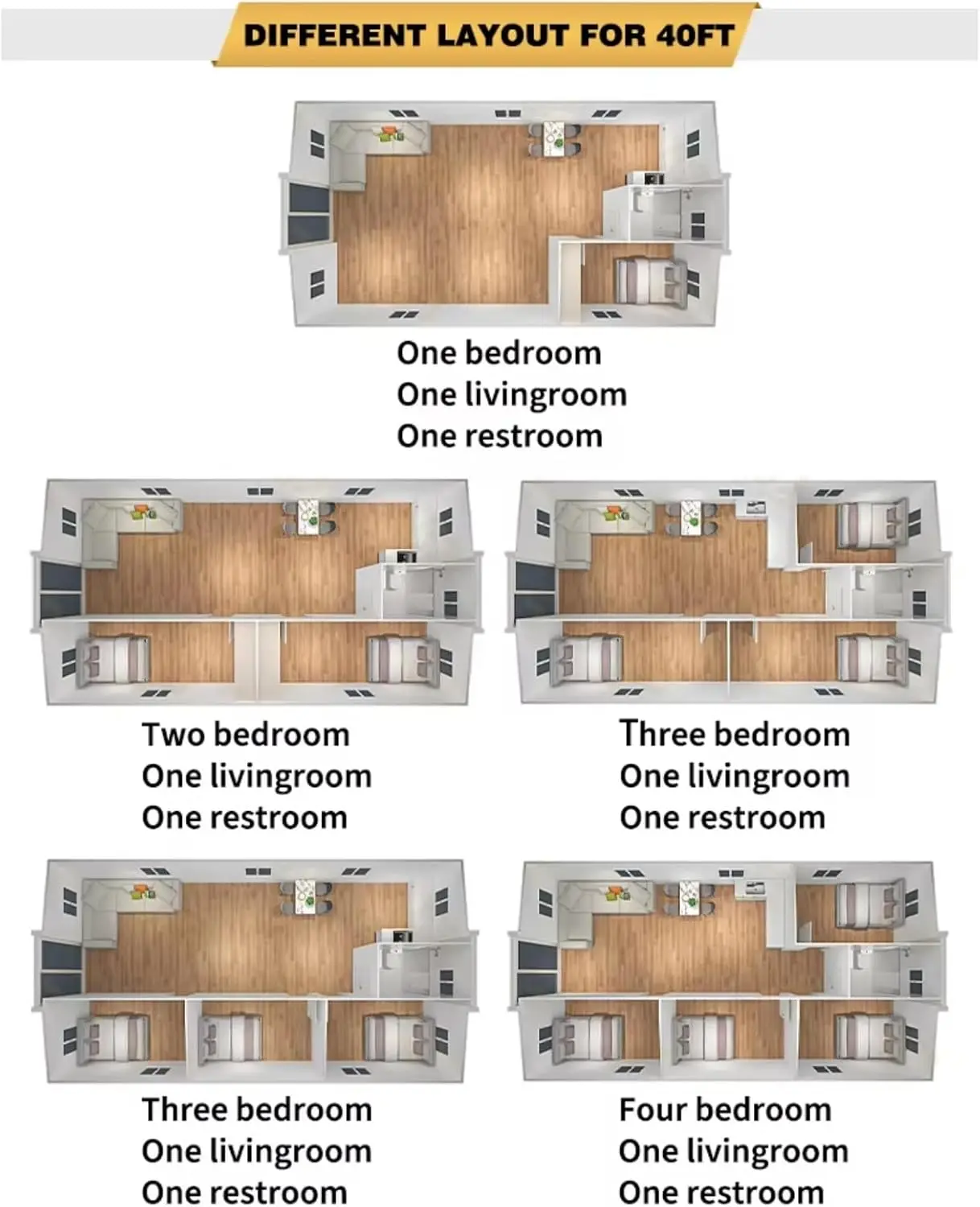 منزل صغير محمول مسبق الصنع، منزل معياري محمول، غرفتين، حاوية 20 قدم، منزل قابل للتوسيع مع سقف مثلث