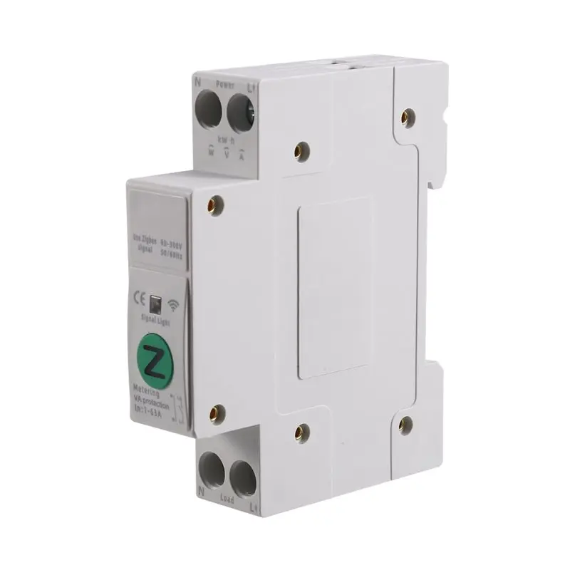 

ABJF-TUYA Zigbee Smart Switch Energy Meter 63A 1P+ N Kwh Measurement Monitoring Circuit Breaker Timer Relay Overload Protection