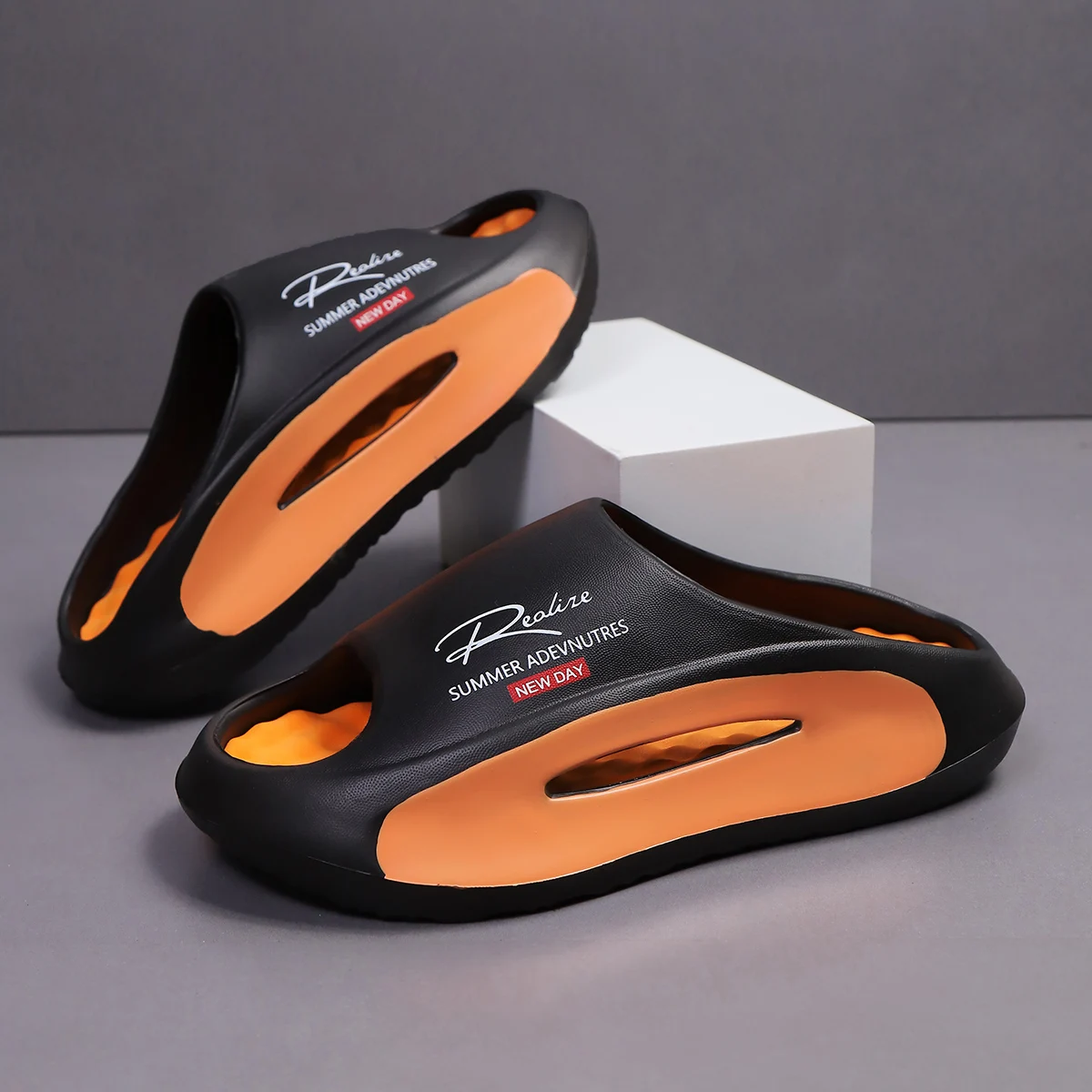 Men's Sport Slippers - Lightweight EVA Non-Slip Slides with 