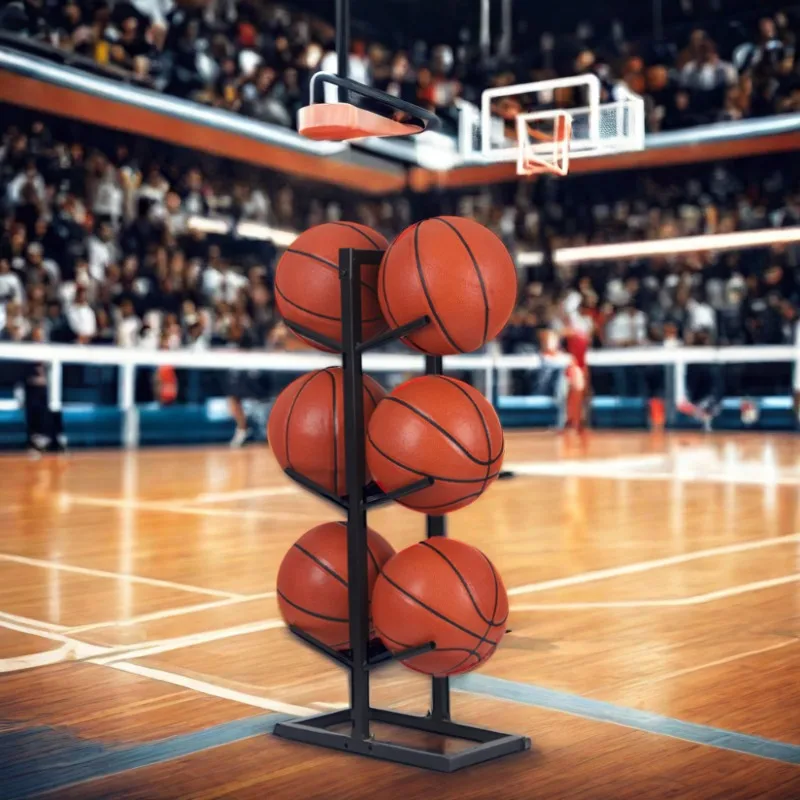 Portaoggetti per palline multistrato personalizzato Porta basket verticale Porta palline da garage per calcio Rugby Pallavolo