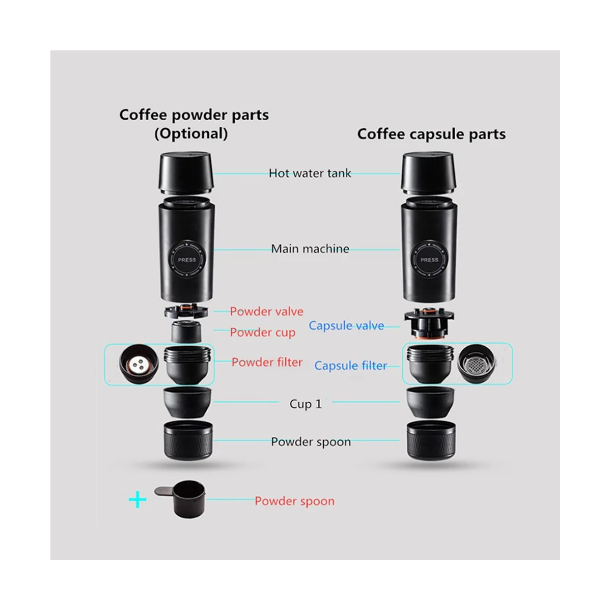 Portable Coffee Machine Household Rechargeable Battery Car Mini Electric Espresso Capsule Coffee Machine