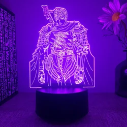 Anime Led Light Berserk Guts Figure for Bedroom Decorative Night Light Birthday Gift Kids Room 3d Table Lamp Manga Berserk