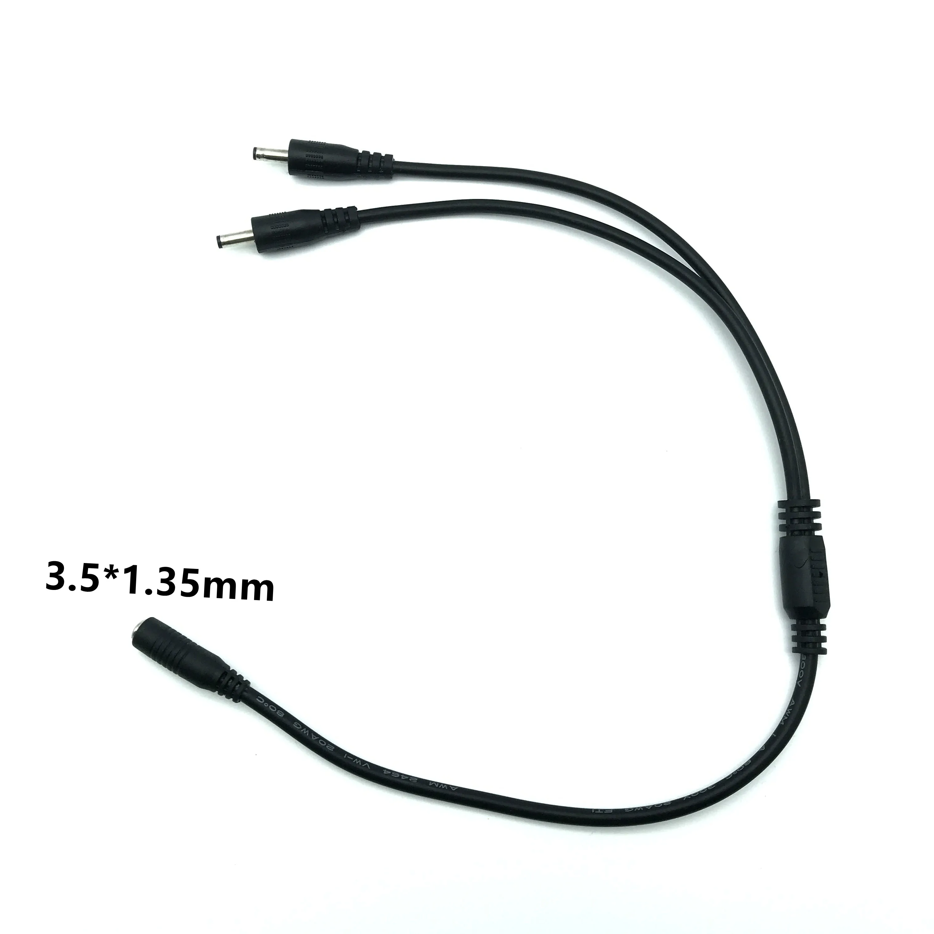 3.5*1.35mm Male To Female Y Type Adapter Extension Cable, 1 Female To 2 / 4 Male Splitter DC Power Cable