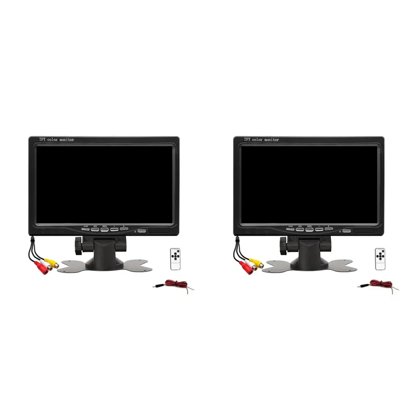 ABMF-2X 12V-36V 7Inch Car Monitor 16:9 800X480 LCD Rearview Monitor With 2 Way Video Input For Rear View Camera