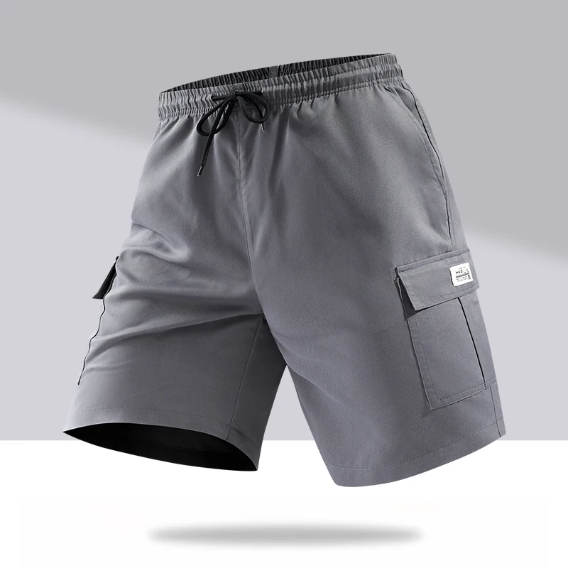 

Solid Color Minimalist Multi Pocket Men's Summer Workwear Shorts Outdoor Sports Casual Loose Five Quarter Pants