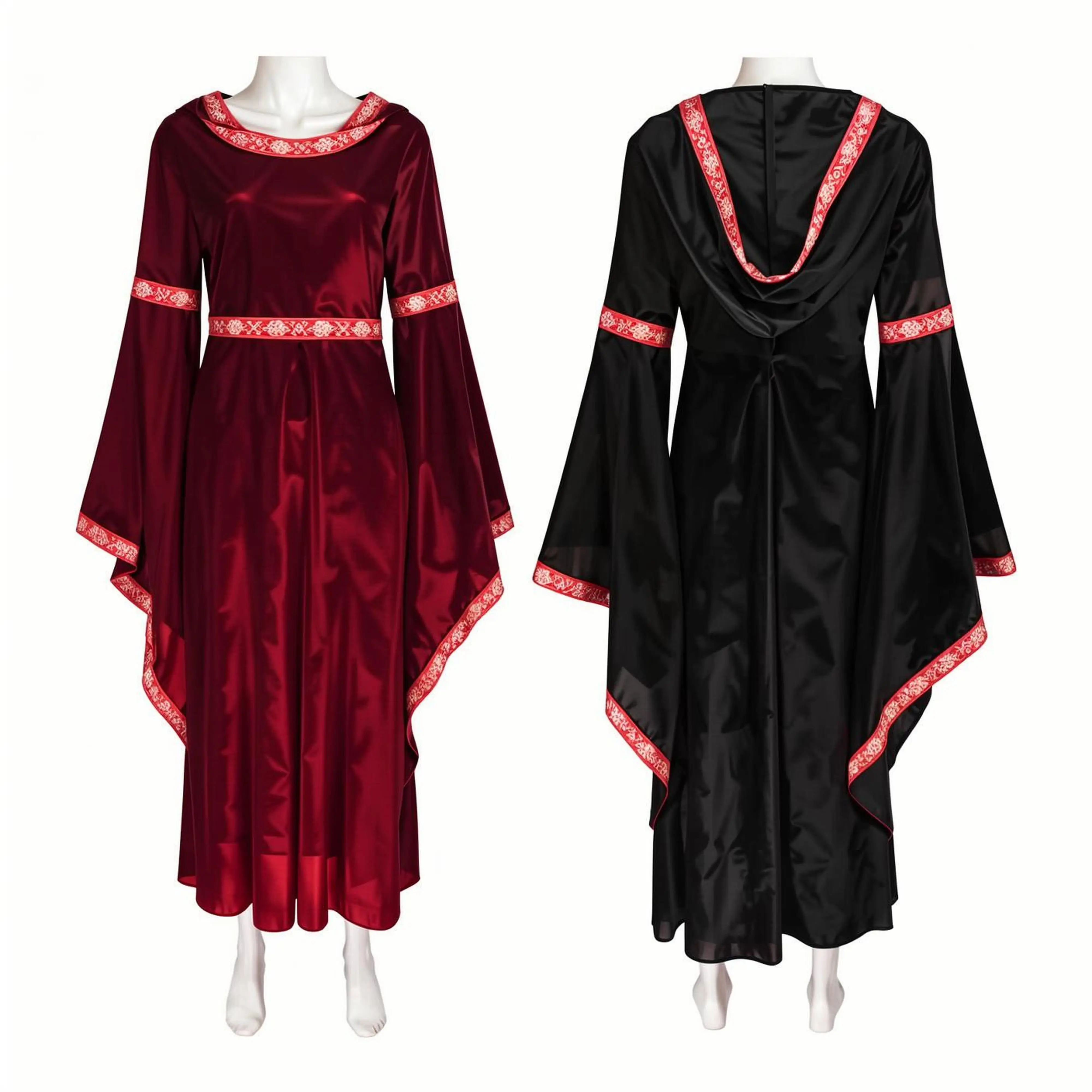 

Medieval Renaissance Costume Women Vampire Queen Little Red Riding Hood Dress Victorian Wizard Devil Witch Performance Clothing