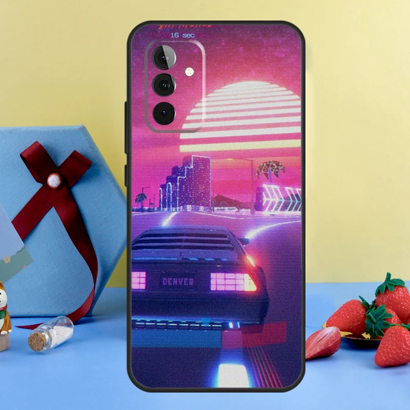 Synthwave 80s Retro Car Case For Samsung Galaxy A52 A32 A22 A12 A14 A24 A34 A54 A53 A33 A13 A15 A25 A51 A71 Cover