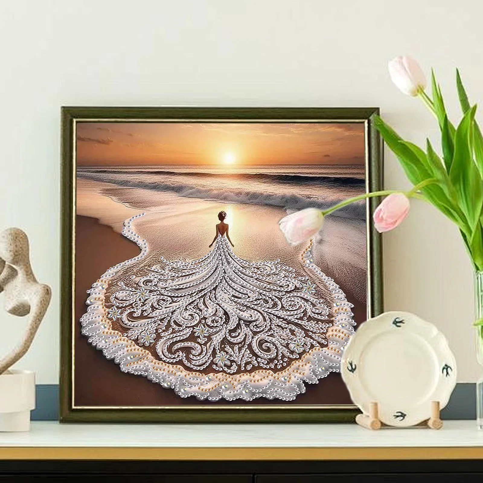 Diamond Art Painting Kit for Adults,Beach Goddess DIY Special Shape Diamond Art Kit for Beginners for Home Wall Decoration Gift - view 4
