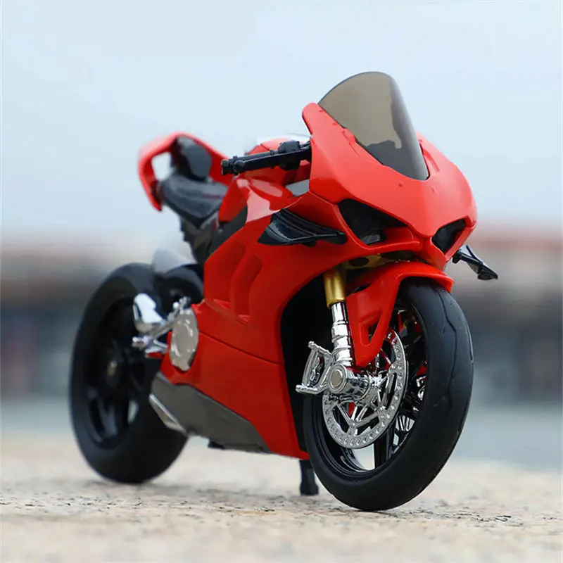 1:12 Panigale V4S Corse Assembly Version Alloy Motorcycle Model Diecast Metal Racing Motorcycle Model Sound Light Kids Toys Gift