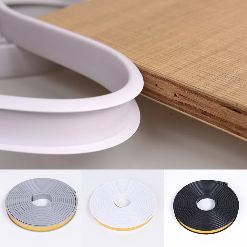 1M Self-Adhesive Edge Banding Strip Furniture Wood Board Cabinet Table Chair Protector Cover U-Shaped Silicone Rubber Seal Strip