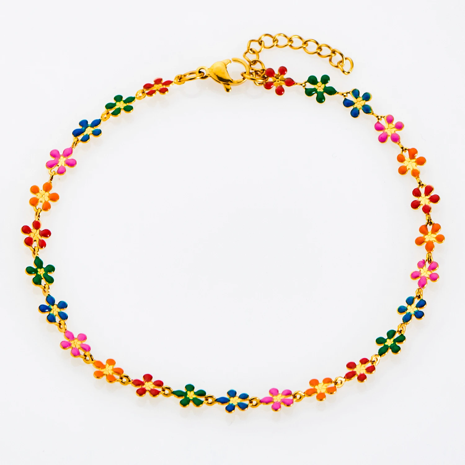 Handgefertigte Süße Kleine Blumenkette für Damen, Schmuck, Emaille-Gänseblümchen-Anhänger, Edelstahl-Halskette – Detail 5