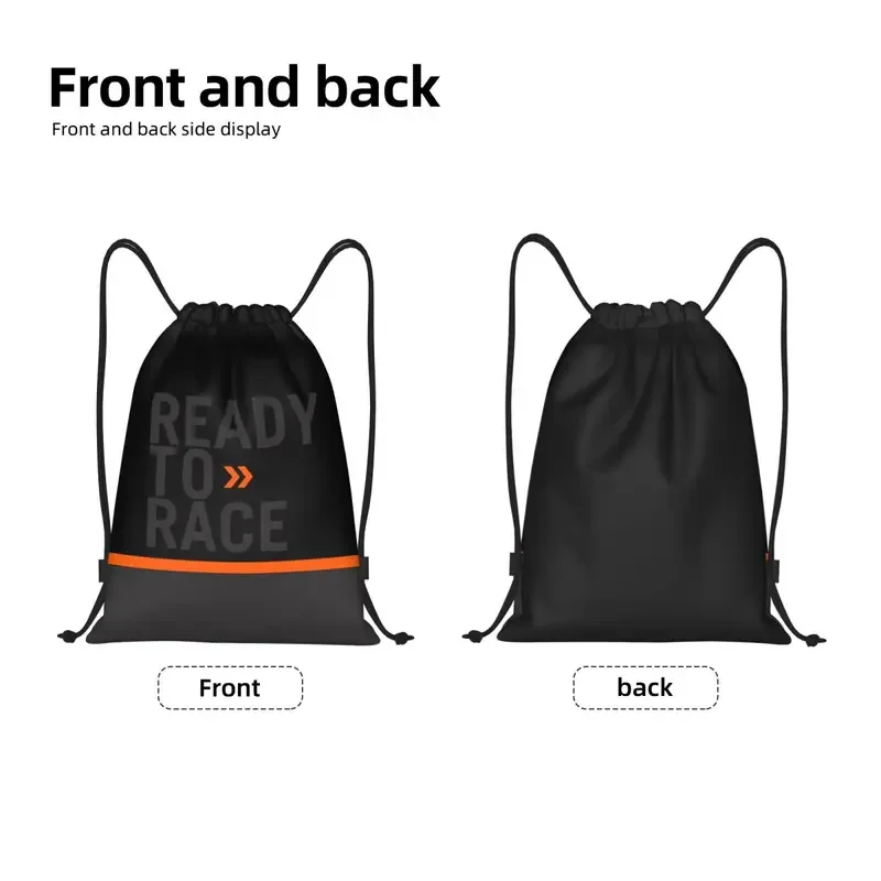 Custom Ready To Race Logo Drawstring Bag for Shopping Yoga Backpacks Men Women Racing Sport Motorcycle Rider Sports Gym Sackpack