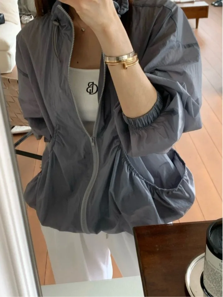 Lightweight Loose Women's Summer New Sle Outdoor Casual Sun Protection irt Jaet Breathable Simple Design Spring 2025