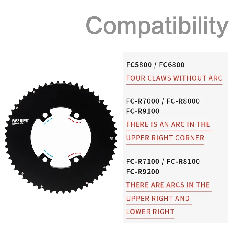 110 Bcd Chainring 4 Bolts for Tiagra 4700 5800 ultegra 6800 110Bcd 3mm Offset Crown Narrow Wide 1x Dish 42 44 46 48 50 52 Teeth