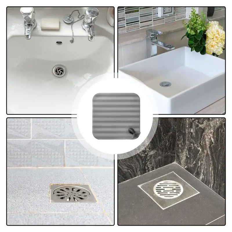 Shower Drain Covers Drain Cover Shower Floor Drain Patch Anti-Odor Silicone Shower Drain Stopper Mat Prevent Drain Odor Flexible