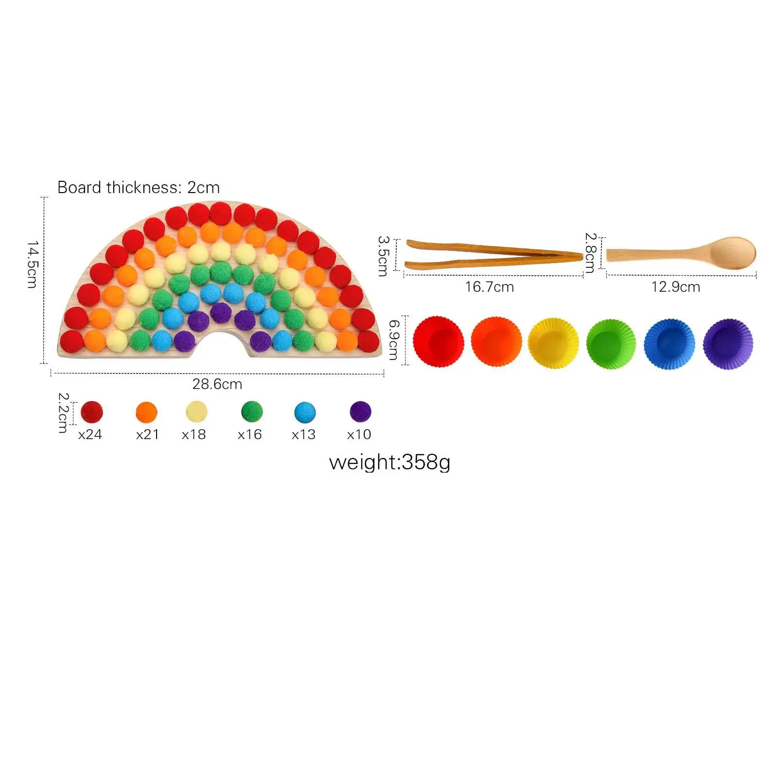 Holz Peg Board Bead Spiel Farbsortierer Spielzeug Montessori Spielzeug für Kinder Baby