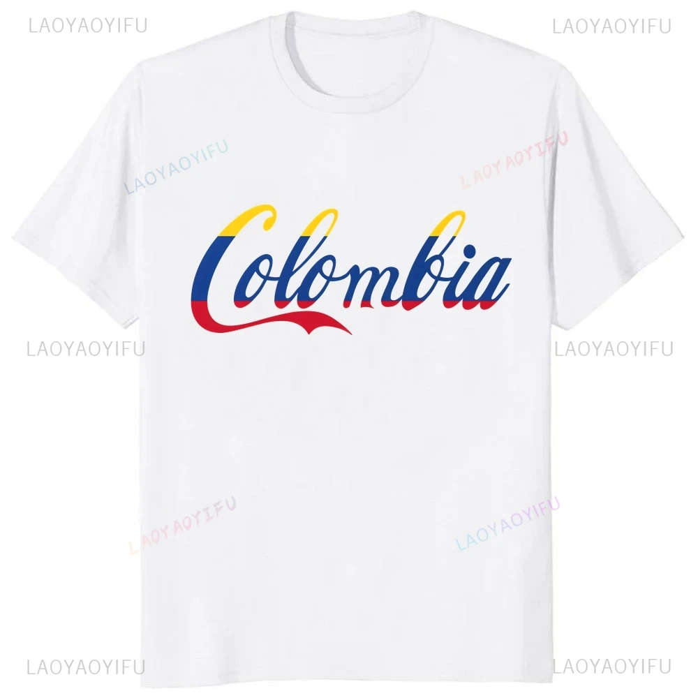 Streetwear Colombian Flag Fashion Design Creative Loose Short Sleeve T-shirt Summer Trend Unisex Shirt Pattern Large T-shirt