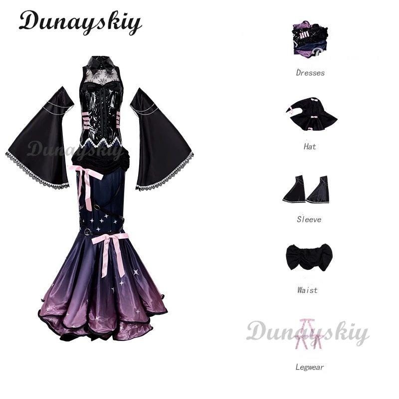 프로젝트 세카이: 컬러풀 스테이지! 더 많은 점프! 루카 코스프레 유니폼 드레스 맞춤형 가발 세트 애니메이션 콘서트/할로윈 롤 플레잉