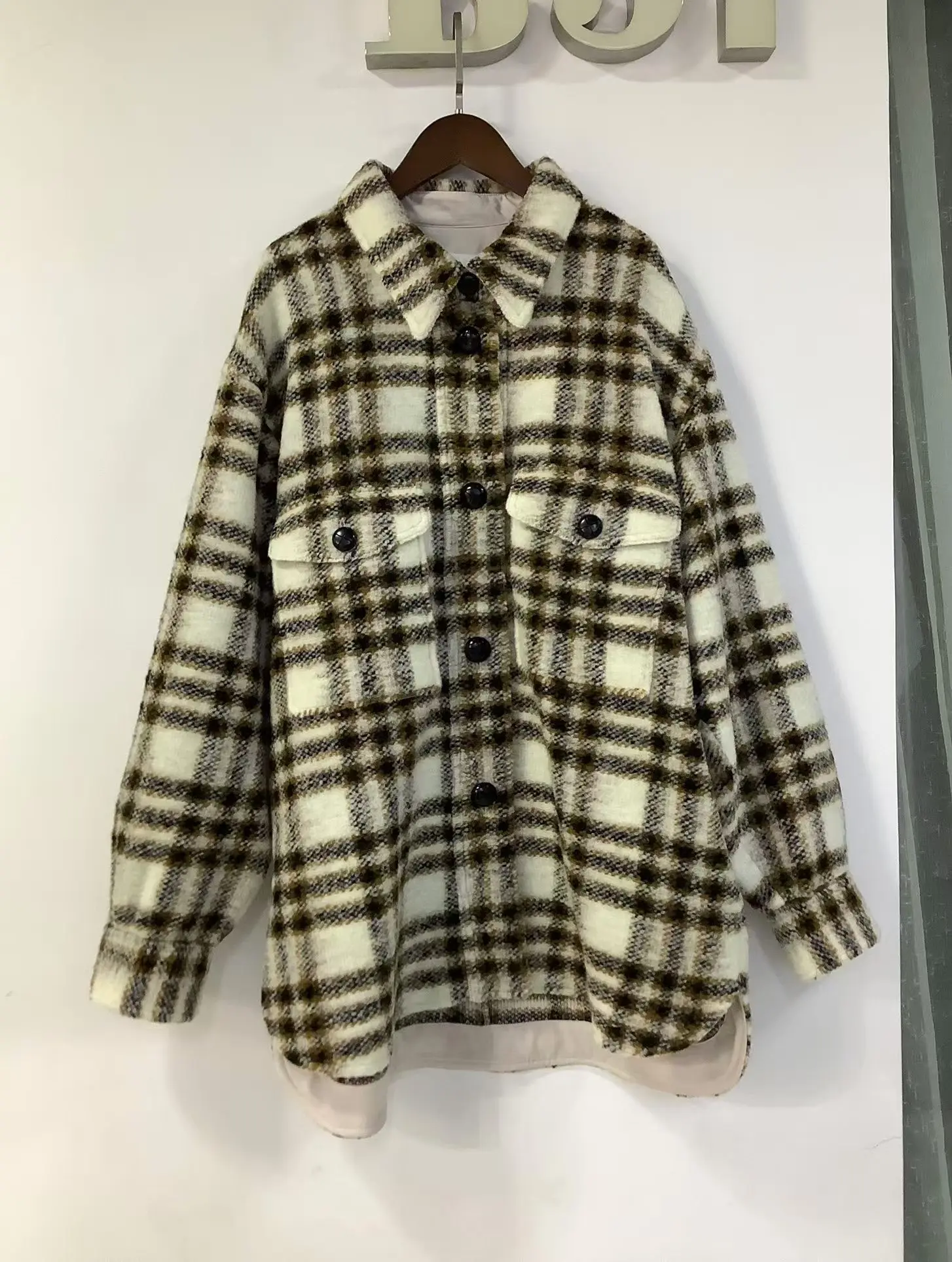 

2024 new plaid temperament commuting wool short jacket coat