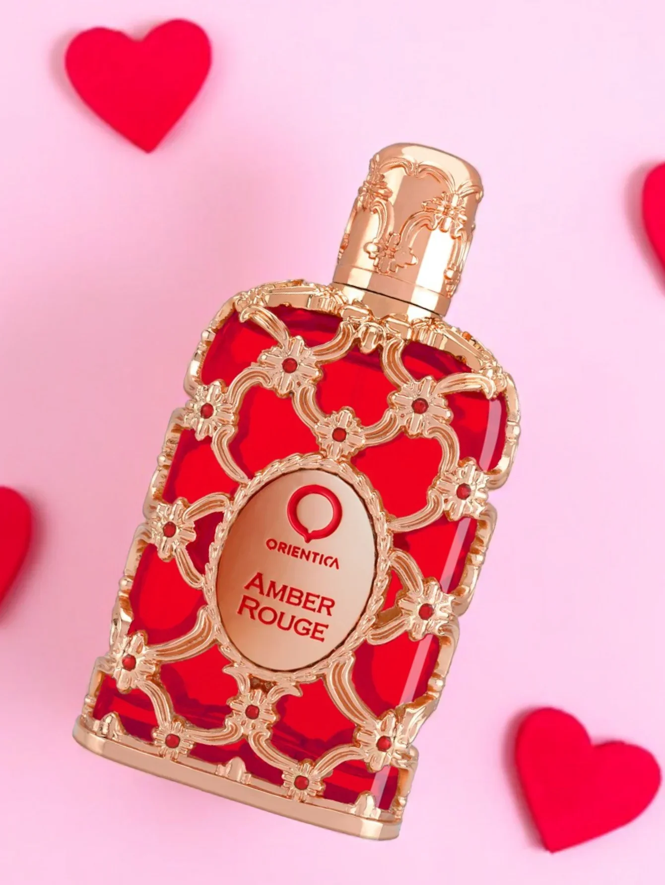 Orientica Amber Rouge Eau De Parfum 2,7 onças / 80ml – Presente de perfume unissex de longa duração floral âmbar doce