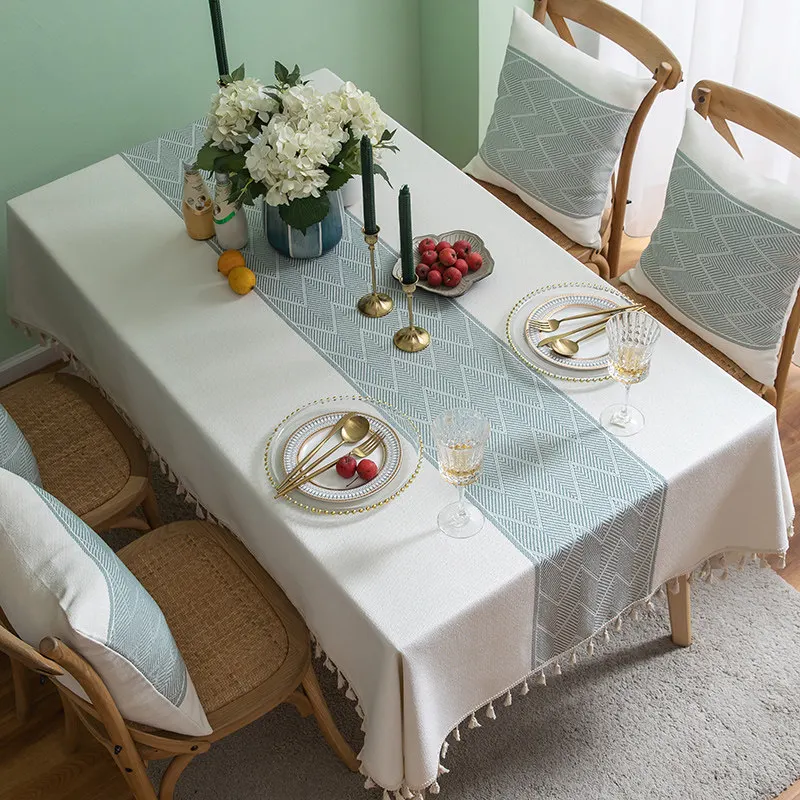 Tablecloth light luxury high sense simple modern fabric dining table cloth Nordic rectangular living room coffee table